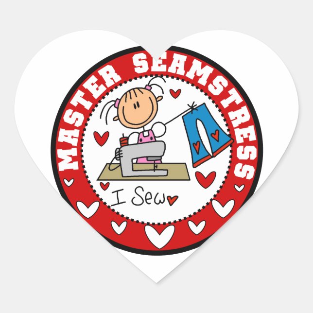 Master Seamstress Heart Sticker (Front)
