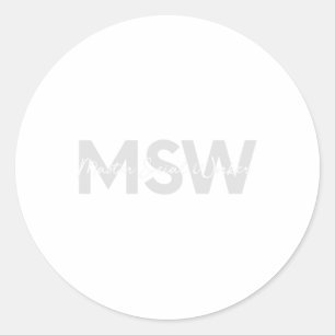 Master Social Worker Graduation Classic Round Sticker