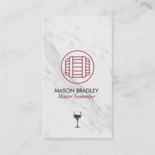 Master Sommelier Wine Barrel Marble Business Card