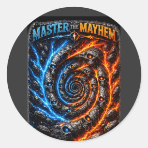 Master the Mayhem Skull – Fire vs Ice Electric Spl Classic Round Sticker