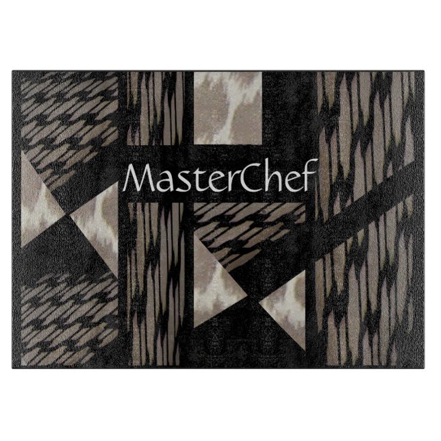 MasterChef Kitchen Cutting Board- Black/Grey/White Board (Front)