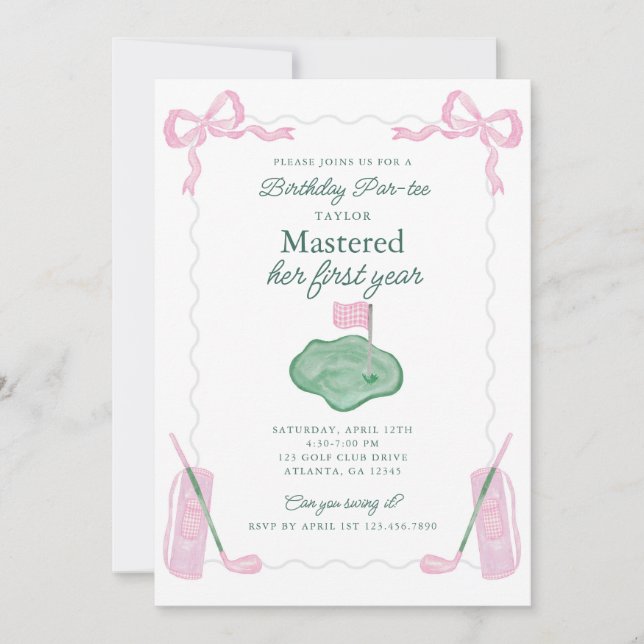 Mastered First Year Birthday Par-tee Invitation (Front)