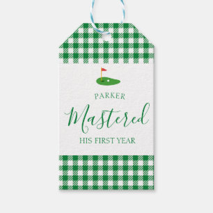 Mastered First Year One Hole In One Green Birthday Gift Tags