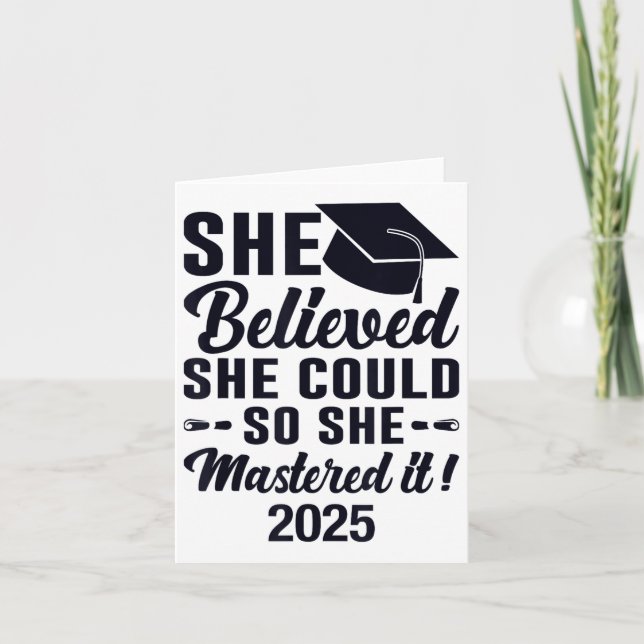 Mastered It 2025 Masters Degree Graduation Graduat Card (Front)