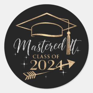 Mastered It Class of 2024 Graduation Gifts for Her Classic Round Sticker