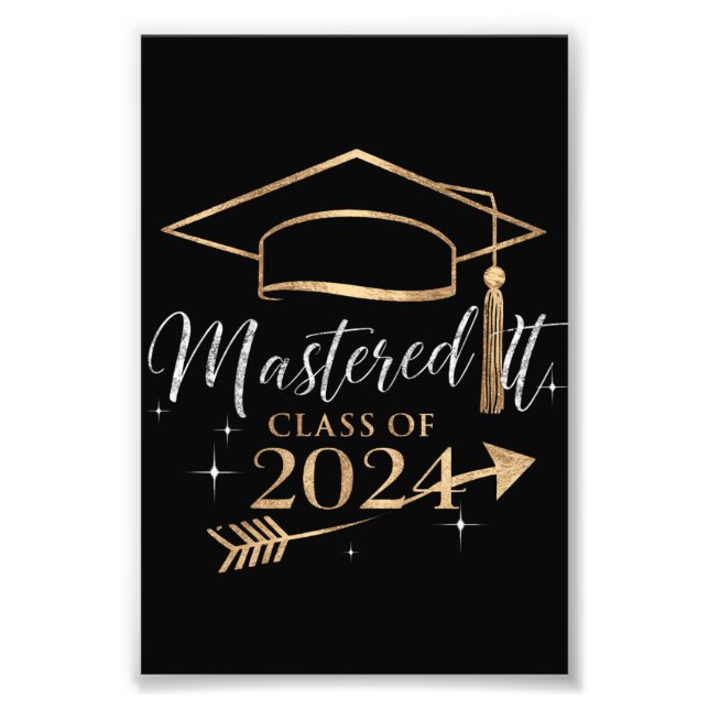 Mastered It Class of 2024 Graduation Gifts for Her Photo Print (Front)