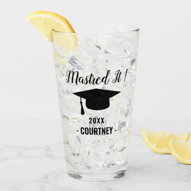 Mastered It Graduate Class Of 2024 Masters Degree Glass (Front Ice)