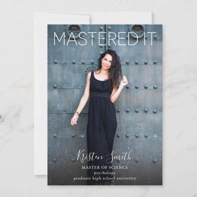 Mastered It Graduate Photo Announcement (Front)