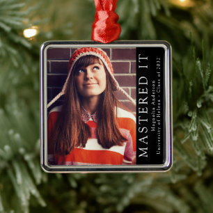 Mastered It Graduate Photo Keepsake Metal Tree Decoration