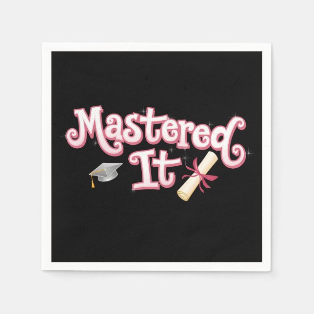 Mastered It Graduation Master's Degree Graduate Napkin (Front)