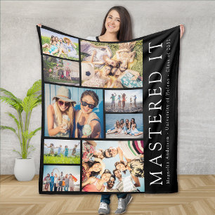 Mastered It Graduation Multi Photo Collage Fleece Blanket