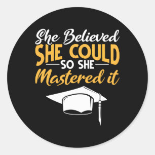 Mastered It Master Graduation Masters Degree She M Classic Round Sticker