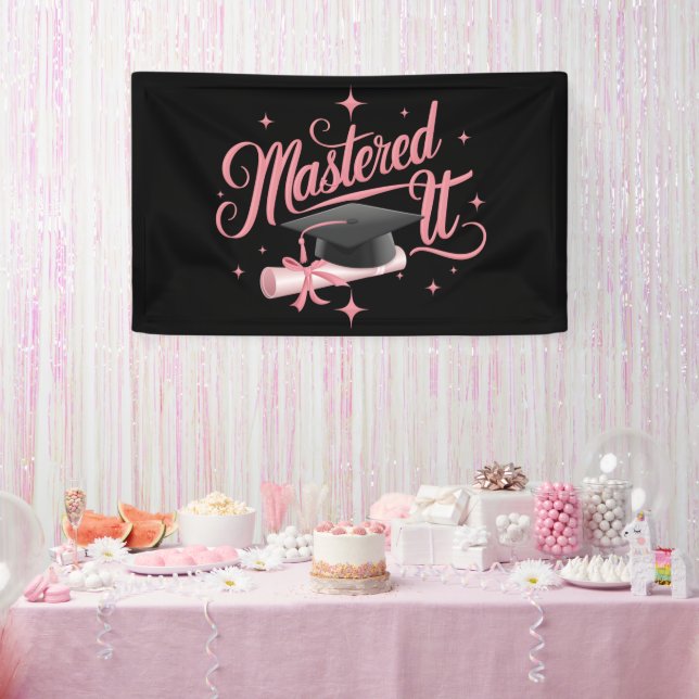 Mastered It Masters Degree Graduate MBA Graduation Banner (Party)