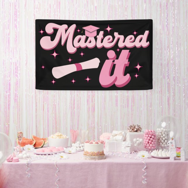 Mastered It Masters Degree Graduate MBA Graduation Banner (Party)