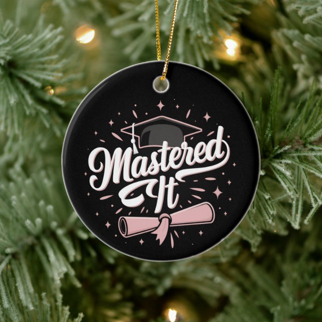 Mastered It Masters Degree Graduate MBA Graduation Ceramic Tree Decoration (Tree)