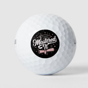 Mastered It Masters Degree Graduate MBA Graduation Golf Balls