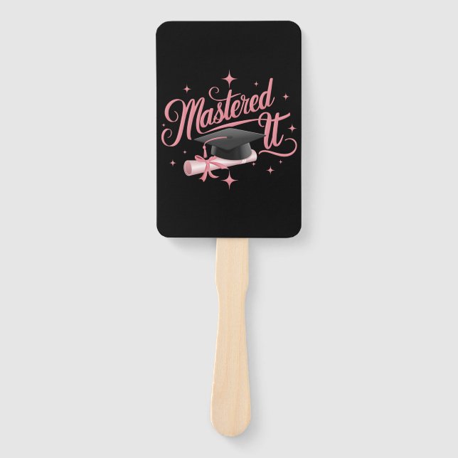 Mastered It Masters Degree Graduate MBA Graduation Hand Fan (Front)