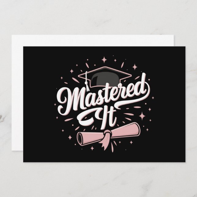 Mastered It Masters Degree Graduate MBA Graduation Invitation (Front/Back)