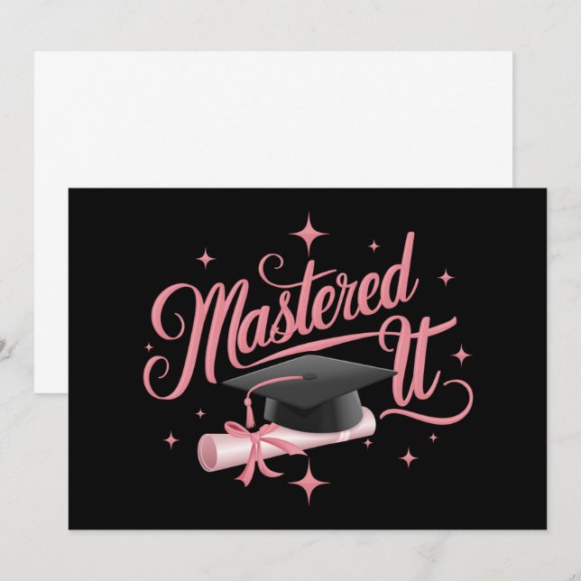 Mastered It Masters Degree Graduate MBA Graduation Invitation (Front/Back)