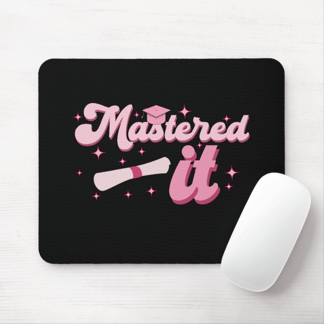 Mastered It Masters Degree Graduate MBA Graduation Mouse Mat (With Mouse)