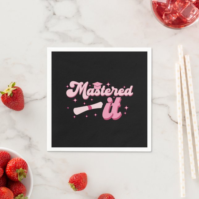 Mastered It Masters Degree Graduate MBA Graduation Napkin (Insitu)