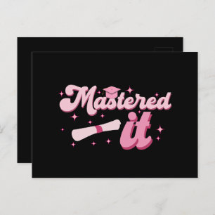 Mastered It Masters Degree Graduate MBA Graduation Postcard