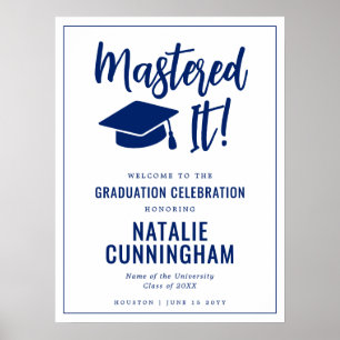 Mastered It Masters Degree Graduation Welcome Post Poster