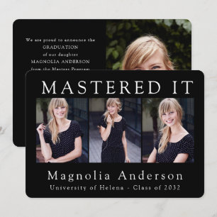 Mastered It Photo Graduation Rounded  Invitation