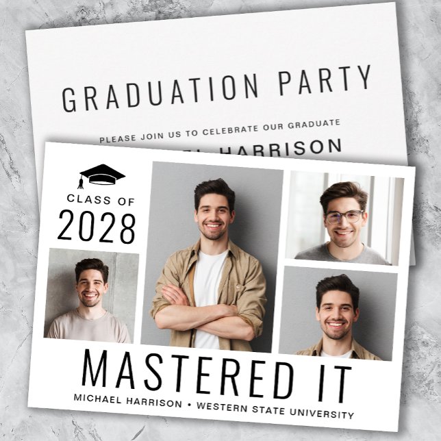 Mastered It Photo Masters Degree Graduation Party Invitation (Creator Uploaded)