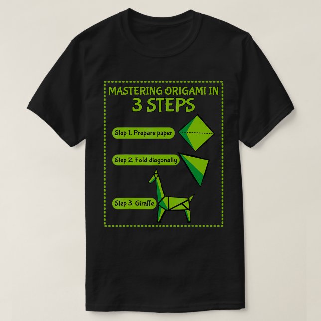 Mastering Origami in 3 Steps Paper Origami Gift  T-Shirt (Design Front)