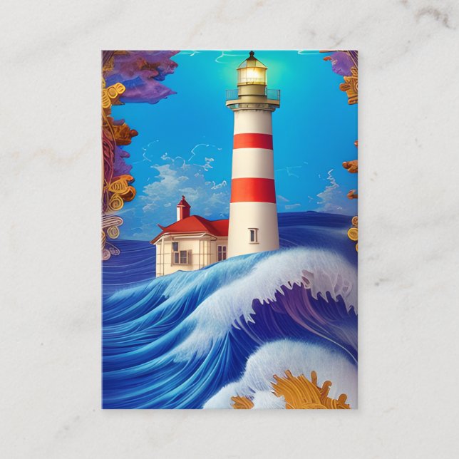Masterpiece 3D Lighthouse Graphic Business Card (Front)