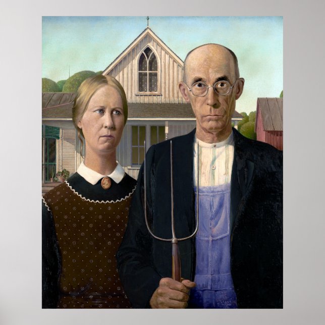 MASTERPIECE AMERICAN GOTHIC by GRANT WOOD 1930 Poster (Front)