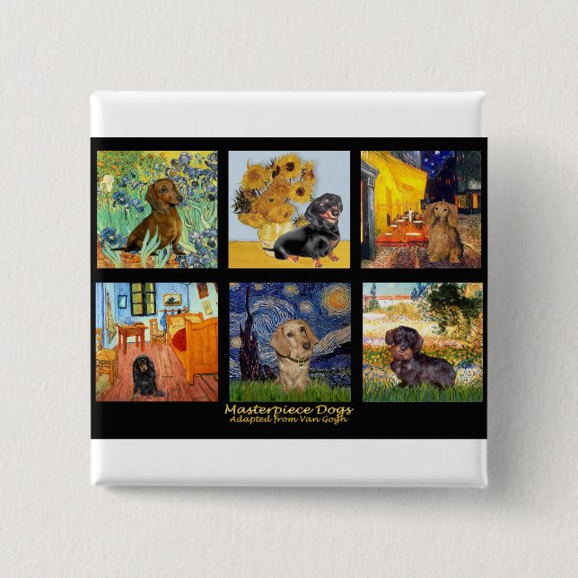 Masterpiece Composite-Dachshunds 15 Cm Square Badge (Front)