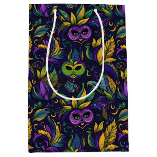 Masterpiece Mardi Gras Masks pattern Medium Gift Bag