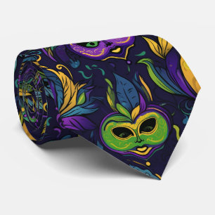 Masterpiece Mardi Gras Masks pattern Tie