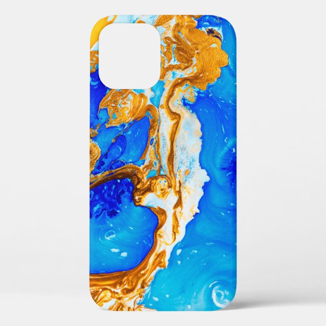 Masterpiece of designing art. Golden and blue pain Case-Mate iPhone Case (Back)