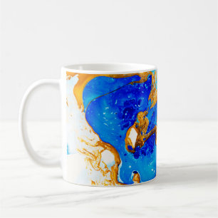 Masterpiece of designing art. Golden and blue pain Coffee Mug