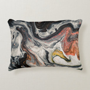 Masterpiece of designing art. Swirls of marble and Decorative Cushion
