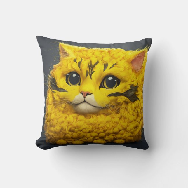 "Masterpiece of the Yellow Blob-Like Cat -  Cushion (Front)