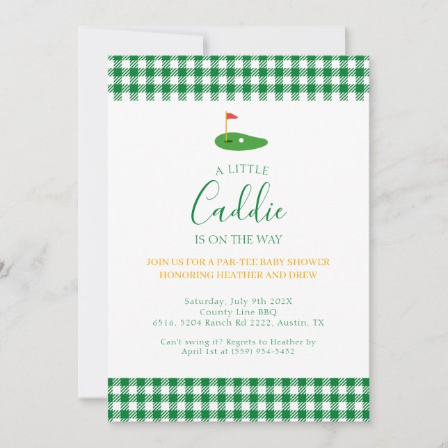 Masters Baby Shower Golf Par tee couple Theme  Invitation (Front)