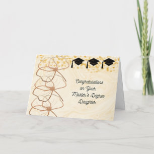 Master's Degree Card for Daughter with Rose Gold