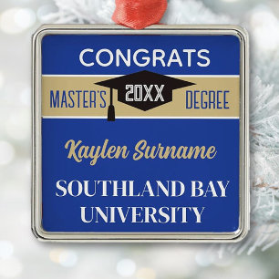 Master's Degree Congrats! CUSTOM  Metal Tree Decoration