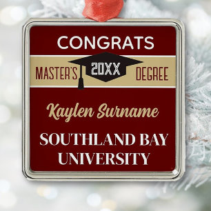 Master's Degree Congrats! CUSTOM  Metal Tree Decoration