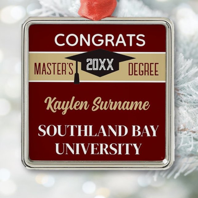 Master's Degree Congrats! CUSTOM  Metal Tree Decoration (Creator Uploaded)