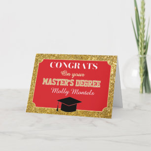 Master's Degree Congrats! Personalised Card