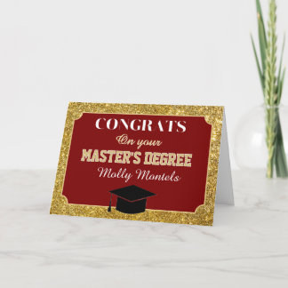 Master's Degree Congrats! Personalized Card
