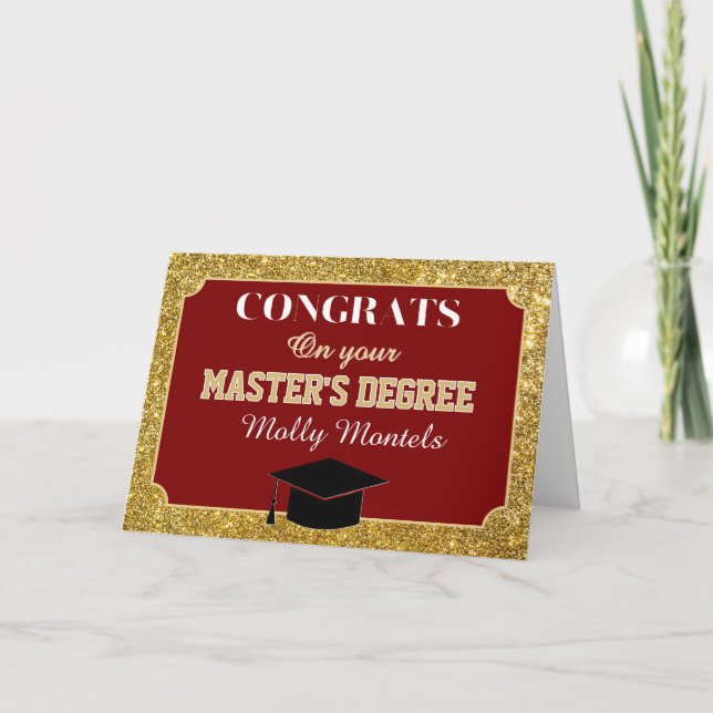 Master's Degree Congrats! Personalized Card (Front)