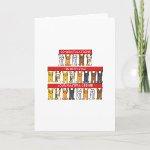 Masters Degree Congratulations Cartoon Cats Card