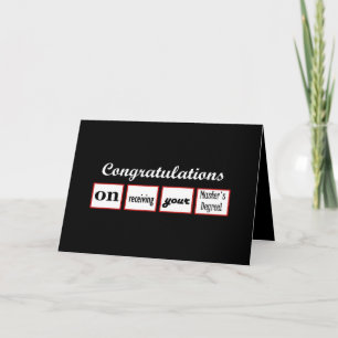 Master's Degree - CUSTOM NAME Congratulations - Card