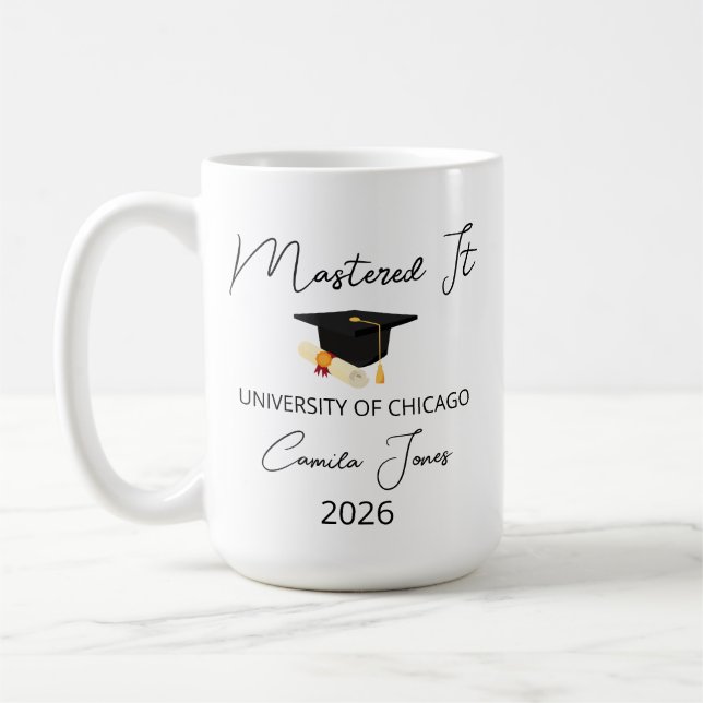 Masters Degree Graduation Gift for Her, Masters De Coffee Mug (Left)